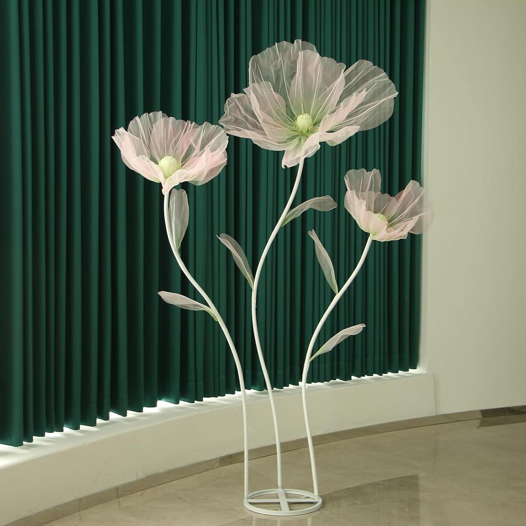 Wedding Decorations for Reception,5.6 Ft Big Artificial Silk Flowers,Giant Flowers for Decoration,Party Banquet Decor,Home Decor,Photographic Props,Shop Window DisplayGreen and Pink