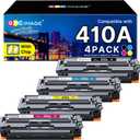 GPC Image Compatible Toner Cartridge Replacement for HP 410A CF410A CF411A CF412A CF413A to use with Color LaserJet Pro MFP M477fdw M477fdn M477fnw Pro M452dn M452nw M452dw Printer Toner (4 Pack)