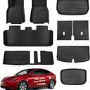 SUPER LINER Floor Mats for Tesla Model Y 7 Seater 2020-2025 Custom Fit All Weather TPE Cargo Liner Cargo Trunk AccessoriesNot Fit 5Seat