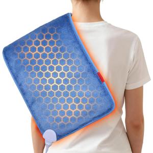 Hot Heating Pad for Back: 3S Fast Heating & Max 158 Deeper Relief for Trapezius Muscle Lower Back Pain by Daily Long Working - Graphene Warmth for Desk Workers with 4H Auto Shut Off