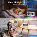 Clock Camera 2K,5G&2.4G WiFi Indoor Security Camera,Cameras for Home Security,3 in 1 Indoor Camera with Alarm,Full Color Night Vision Human Motion Detection,Local Storage