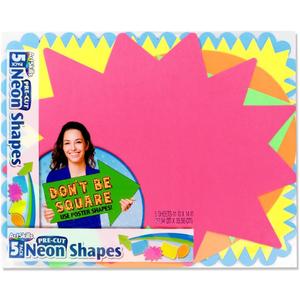 ArtSkills 11" x 14" Poster Board Shapes for School Poster Projects, Neon Colors, 5 Pieces