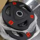 Signature Fitness Olympic 2-Inch Cast Iron Plate Weight Plate for Strength Training and Weightlifting, Multiple Sizes