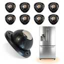 Black Stainless Steel Self Adhesive Caster Wheels 8 Pack Large Profile Swivel Ball Casters, 60 LBS Load Capacity Per Wheel, Universal Pulley for Furniture, Storage Bins, PC Cases, Large Appliances