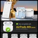 Pohgelan Compatible with AirPods 4 Case,Magnetic Automatic Lock with Phone Stand & Cleaning Kit,Compatible with Magsafe Cover -S-Blue