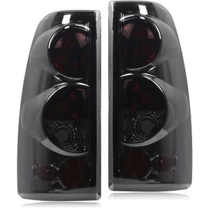 Nakuuly Tail Light Compatible With 1999-2006 Chevy Silverado 1500 2500 3500 2007 Classic, 1999-2002 GMC Sierra 1500 2500 3500 Driver and Passenger Side Taillights Black/Smoke