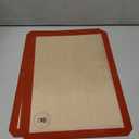 Silicone Baking Mats for 3/4 Size Cookie Sheets for Baking - 3 Pack - Non-Stick, Food Safe Oven Safe Liners for baking sheets - Red - Easy Clean, Mess-Free Baking Sheet Liners, 13.5 x 19.5 Inches