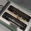 Rae Dunn Toaster, Stainless Steel 2 Slice Square Toaster, Wide Slot with 5 Browning Levels, with Bagel, Defrost and Cancel Options (Sage)