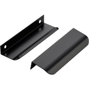 Ravinte Hardware Metal 6 Pack Black Finger Pull Handle, 4.75 x 1.57 inches, for Cabinets and Drawers (120mm/4.72" Overall Length)
