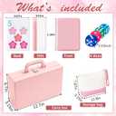 Soulchen 1.2 Inch Acrylic Pink American Mahjong Set 168 Blossom Numbered Tiles, Tiles Bag and Portable Case Classic Complete Mahjong Set for Adult Collection Gift