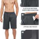 NORTHYARD Men's 10" Athletic Basketball Shorts with Zipper Pockets Quick Dry Lightweight Running Workout Gym Tennis Shorts (Large, Dark Grey)
