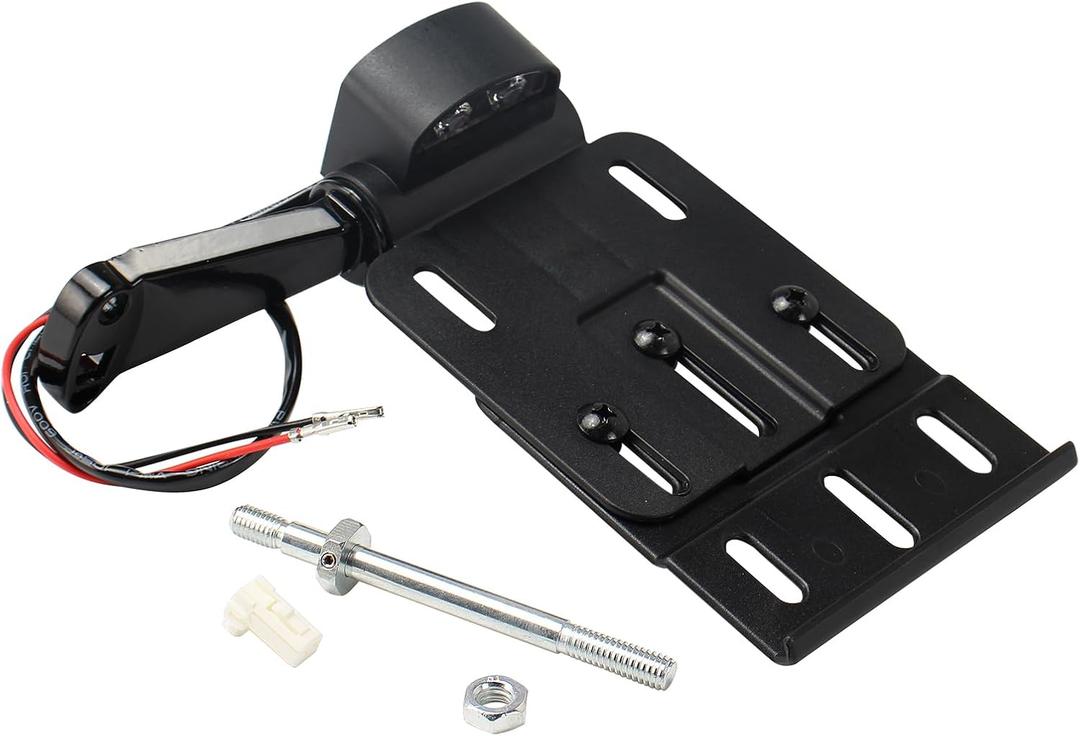 Motorcycle Rear Side License Plate Bracket Holder with LED Light Compatible with Harley Sportster 2004-Later XL883 XL883L XL1200 XL1200 (Black)