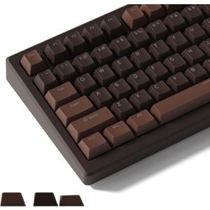 Womier Keycaps for Mechanical Keyboard, PBT Shine Through Keycaps Cherry Profile Key Cap 60 65 75 100 Percent for 61/64/68/84/87/100/104/108 Retro Gaming Mechanical Keyboard (Brown)