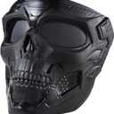 Skull Mask Full Face Tactical Masks for CS Survival Games Shooting Cosplay Movie Paintball Halloween Scary Masks (Black)