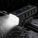 Front Bike Light or Front Headlight & Back Taillight Set, 2000 Lumens Super Bright Road Mountain Ebike Lights, Rechargeable & 6400mAh Ultra-Long Battery Life, 13 Lighting Modes,Front Bike Light