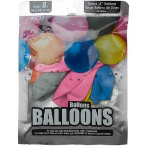 Pack of 5 Jacent 12" Party Balloons (Assorted Colors, 12 Count)