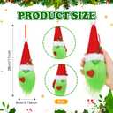 6 Pcs Green Monster Christmas Tree Ornaments Lime Green Furry Gnome Ornaments Christmas Gnome Ornaments for Home Tiered Tray Decor Christmas Tree Decor Gifts