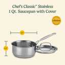 Cuisinart 1 Quart Saucepan w/Cover, Chef's Classic Stainless Steel Cookware Collection, 719-14