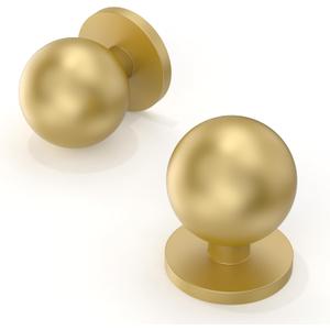 10 Pack Brushed Gold Kitchen Cabinet Knobs Cabinet Pulls Drawer Knobs Cabinet Hardware Zinc Knobs for Dresser Drawers (Single Hole Knob)