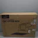 L8 Max-XXXL Stainless Steel Litter Box with Lid, 28" L x 20.5" W x 17.4" H Large Cat Litter Box for Big Cats, Cat Litter Deodorizer Included, High Sided Enclosure with Scoop & Mat, Anti-Leakage-Black