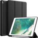 JETech Case for iPad 9.7-Inch (6th/5th Generation, 2018/2017) with Pencil Holder, Slim Tablet Cover with Soft TPU Back, Auto Wake/Sleep (Black)