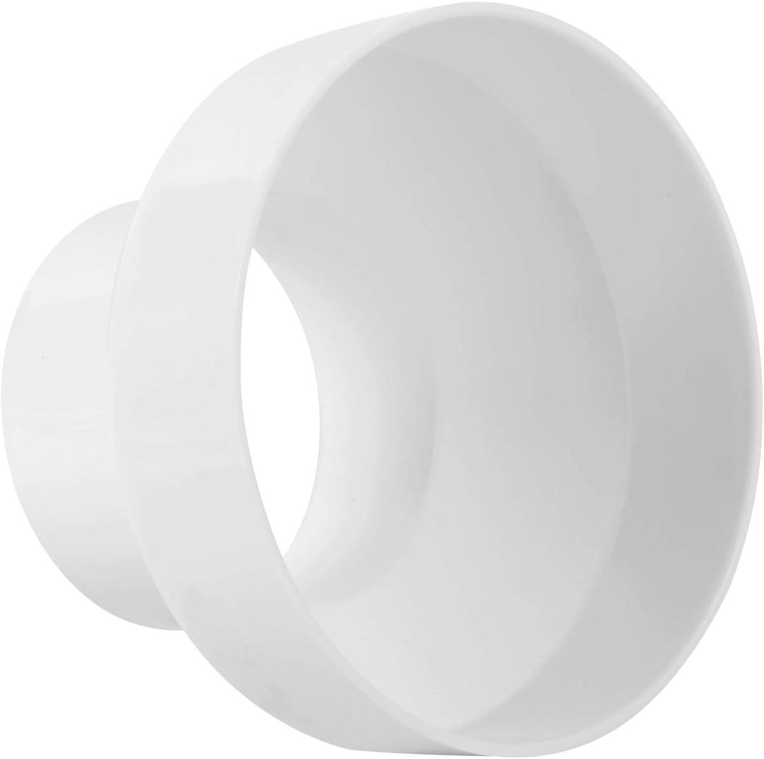 CABAX Duct Reducer 6 to 4 inch Air Duct Adapter HAVC Pipe Connector for Inline Ventilation System (150mm to 100mm), White