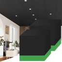 24 PCS 24" x 24" Black Drop Ceiling Tiles, 2ft x 2ft PVC Smooth Ceiling Panels - Waterproof, Fire-Rated to Prevent Breakage - Cover 96 Sq.Ft