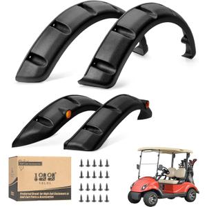 10L0L Golf Cart Front Rear Fender Flares for Yamaha G14, G16, G19, G22, with Metal Hardware, Set of 4(Not fit modified models)