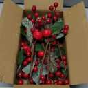 10 Pack Christmas Artificial Berry Twigs for Tree Decoration, DIY Red Berry Stems for Crafts Wreath Garland Ornaments Decor