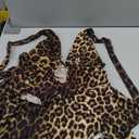 SOLY HUX Women's Leopard Print Halter Dress Y2k Gothic Deep V Cheetah Tie Backless Layered Ruffle Mini Dresses Brown Leopard Large 