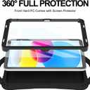 TOPESCT Kids Case for 11" iPad (A16) 11th Gen 2025,10.9" iPad 10th Gen 2022 - Made of Kid-Friendly Silicone, with Built-in Screen Protector, Shockproof Handle Stand Case (Black)