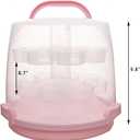 3-Tier Party Cupcake Carrier, Cupcake Holder with Lid and Handle for Transport Storage 24 Cupcakes (Pink), 11.2" x 9.8"