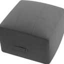 MeMoreCool Square Stuffed Pouf Ottoman Foot Rest, Floor Pouf Foot Stool with Foam Chunk Filling, Soft Stuffed Ottoman Footrest for Living Room (Grid Dark Grey)