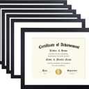 ELSKER&HOME 11x14 Diploma Frame 6 Pack, Diploma Frames 8.5x11 with Mat or 11x14 Document Frame without Mat,Multipack College Certificate/Degree Frames for wall,Set of 6
