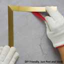 Hungbak Peel and Stick Metal Trim, Flexible Stainless Steel Molding for Wall, Fireplace, Mirror Frame, Craft and Home Decoration (Shiny Gold, 12m x 5cm)