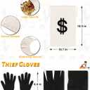 QZYL Kids Robber Cosplay Set, Black and White Striped Shirt Beanie Cap Bag Mask Socks Set for Halloween Cosplay Burglar (Small)