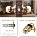 Copper Creek Entry Door Knob Keyed Entry Handle with Lock and Key, ANSI Grade-3 Certified, DIY-Friendly Install for Interior and Exterior Entrance Doors Polished Brass (1 Pack)