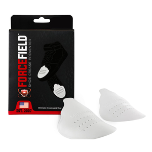 3 x FORCEFIELD Shoe Crease Preventer - Foam Crease Protector for Shoes & Boots - Fits Inside Toe Box, Prevents Creasing - Adhesive Strips for Secure Fit - Fits Kids Size 4-7, Womens 5-12, Mens 8+ (Medium)