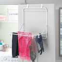 Whitmor Over The Door Folding Drying Rack, Space Saving Clothes Drying Rack with Hooks, Heavy Duty Foldable Laundry Rack, Rust Resistant Steel Hanging Drying Rack for Most Doors