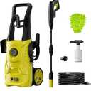 Pressure Washer, 4200PSI 2.6 GPM Power Washer with Foam Cannon 23FT Hose PATOOLIO Electric High Pressure Washer for Fences, Patios, Decks, Patios and Cars Powerwasher (Yellow)