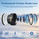 90mm Professional Macro Lens for Smartphone, Macro Lens Kit with Universal Lens Clip, Aluminum Phone Camera Lens Attachment for iPhone 17/16/15/12/11 Samsung & Android Phone