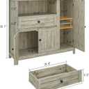 Viaozutis Storage Cabinet with Doors and Drawers,Kitchen Storage Cabinets，with Drawer and Adjustable Shelf（Grey）