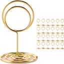26Pcs Table Number Holders, Place Card Holders, Wire Picture Holders, Small Table Card Holders, Photo Holders for Centerpieces, Wedding Reception, Party, Birthday (Gold) (Normal size)