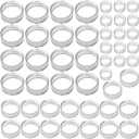 (48 Pack) Baseball Display Stand,Spheres Holder, Clear Baseball Ring, Sphere Stand,Round Display Stand for Golf Ball, Baseball, Softball, Tennis Ball, Spheres, Marbles, 3 Sizes: Large, Medium, Small