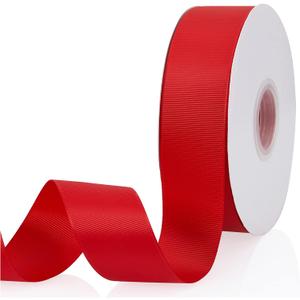 Red 1-1/2" X 50 Yards Solid Color Double Faced Grosgrain Ribbon for Gifts Wrapping, Wedding, Party, Crafts, Hair Bows, Flowers, Home DIY Decor