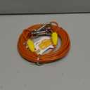 Petest 25ft Tie-Out Cable with Crimp Cover for Large Dogs Up to 90 Pounds (Yellow & Orange)