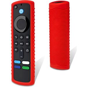 Protective Cover for Fire TV Stick Remote, Friendly Silicone Material, DropProof, DustProof, Washable, Compatible with Most Models of Fire Stick 4k Voice Remote Case, Fire TV Remote Skin(Red)