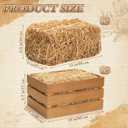 GliCraft 9 Pack 13 x 9 x 6 Inch Straw Hay Bale Stack Decoration Set Rustic Wooden Wagon Wheel Natural Hay Bales Boxes for Western Cowboy Photo Booth Props Birthday Farm Accessories
