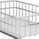 Pull out Cabinet Organizer, Stainless Steel 1-Pack (11.8"W x 21"D) Full-Extension Slide out Drawer, Adhesive Roll out Can Spice Storage Basket Shelf Rack for Pantry, Kitchen, Bathroom, Home Closet