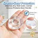 2 x Door Handle Wall Protector, Self-Adhesive Shock Absorbing Bumper Pad, Groove Design for Wall Protection and Noise Reduction, Washable and Reusable Multiple Times (Clear-6pcs)